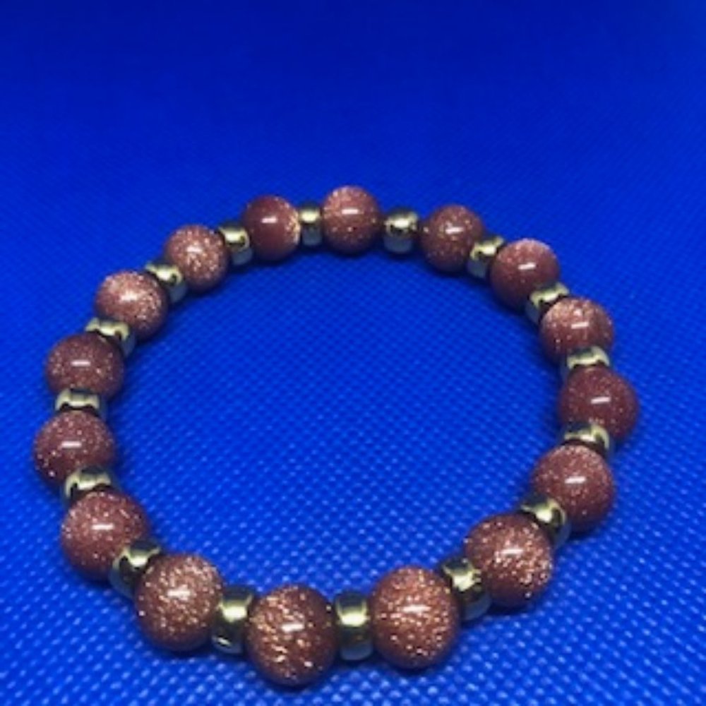 Goldstone 10mm Bead Bracelet